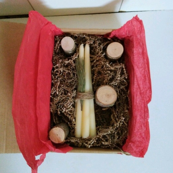 Birchwood Pillar Can Holders Set of 4 Handmade - Picture 3 of 6